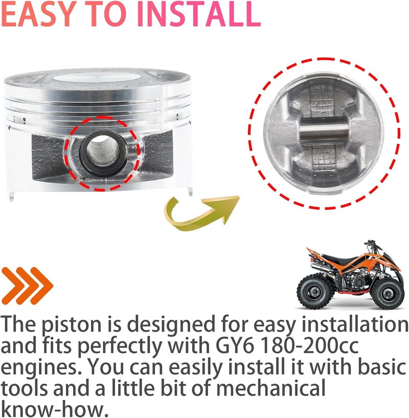 New Olym 61mm/2.40" GY6 170CC 172CC Piston Rings Kit Assembly for 172cc Chinese Scooter Moped ATV Go Kart 4-Stroke GY6 Engine - Image 3